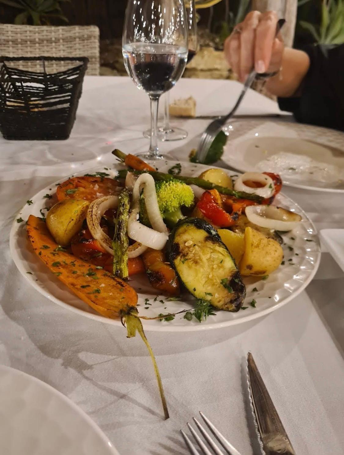 Plate of grilled vegetables
